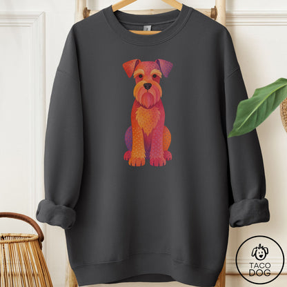 Schnauzer Gouache Sweatshirt Charcoal Taco-Dog