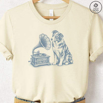 Australian Shepherd Gramophone T-Shirt