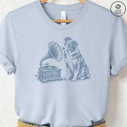Australian Shepherd Gramophone T-Shirt