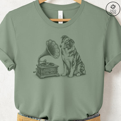 Australian Shepherd Gramophone T-Shirt