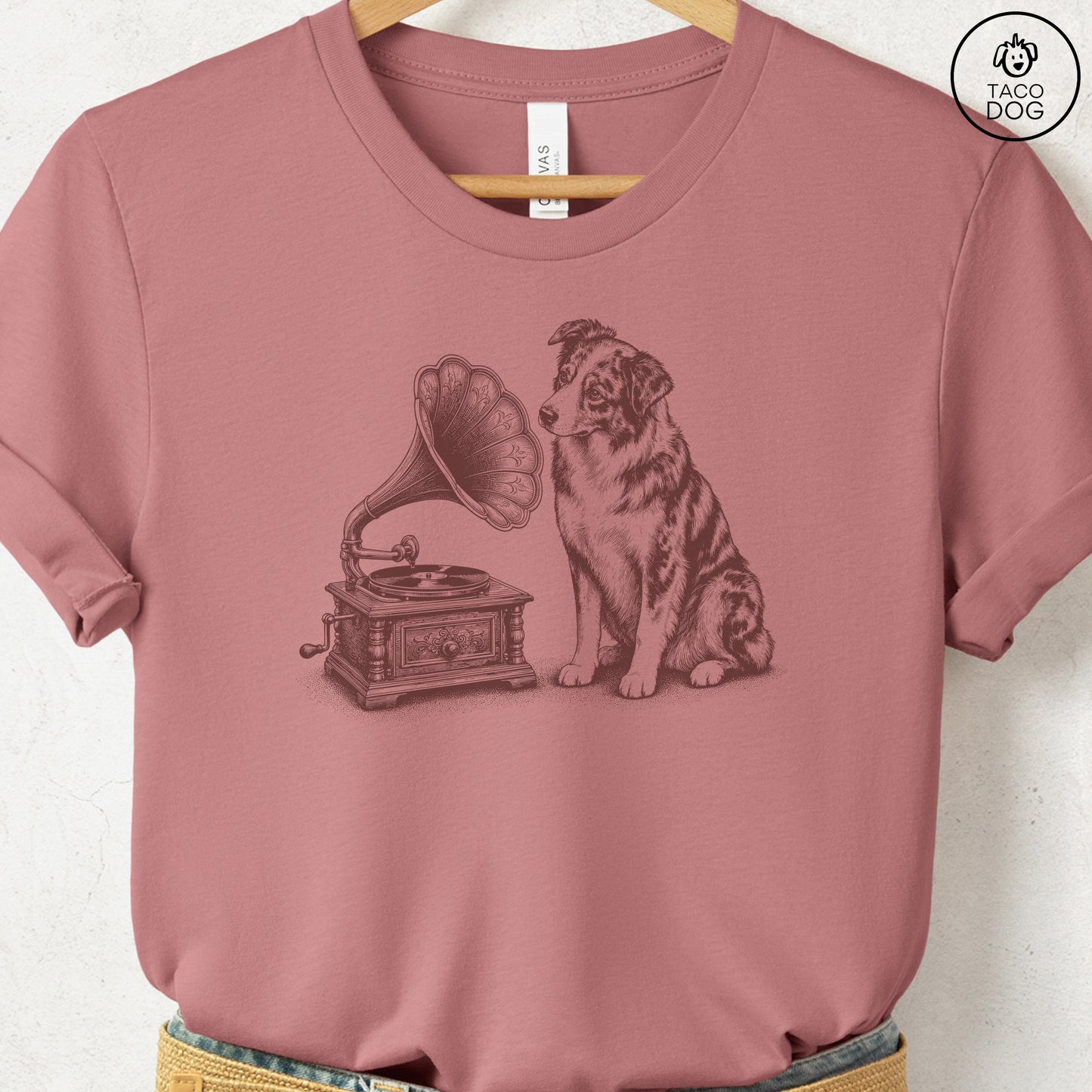 Australian Shepherd Gramophone T-Shirt
