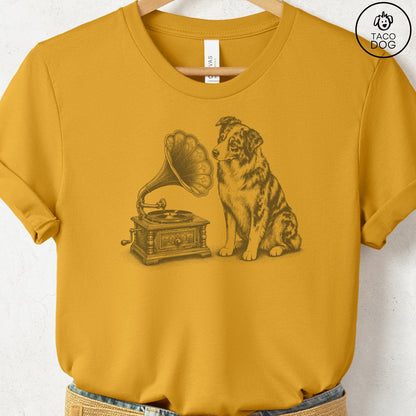 Australian Shepherd Gramophone T-Shirt