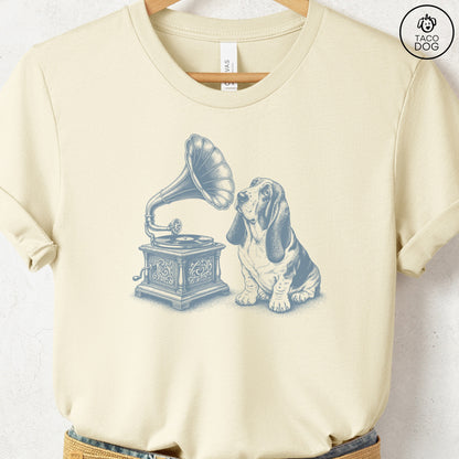 Basset Hound Gramophone T-Shirt