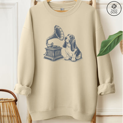 Basset Hound Gramophone Sweatshirt