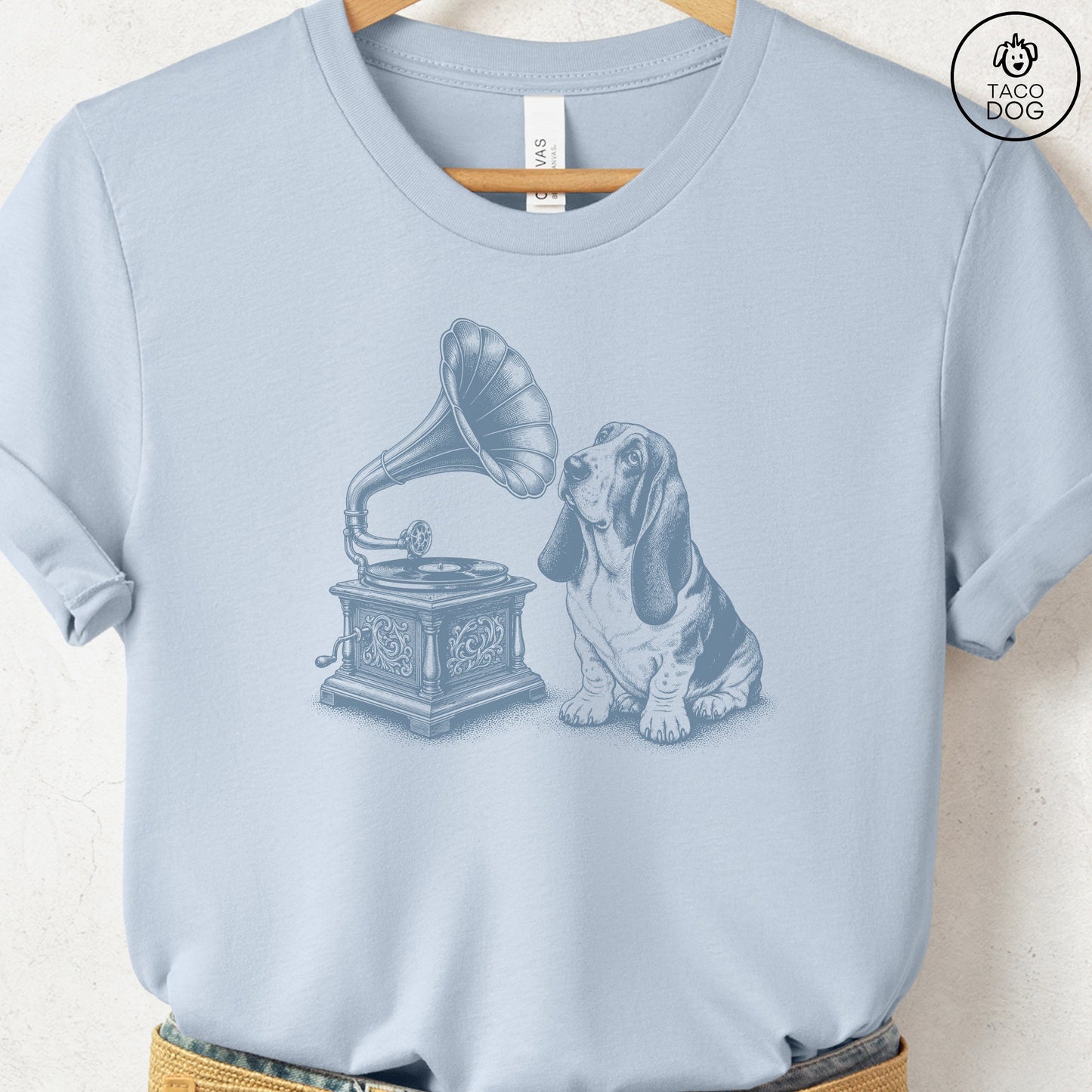 Basset Hound Gramophone T-Shirt