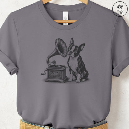 Boston Terrier Gramophone T-Shirt