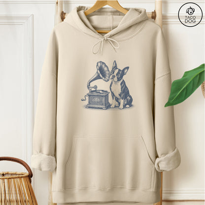 Boston Terrier Gramophone Hoodie
