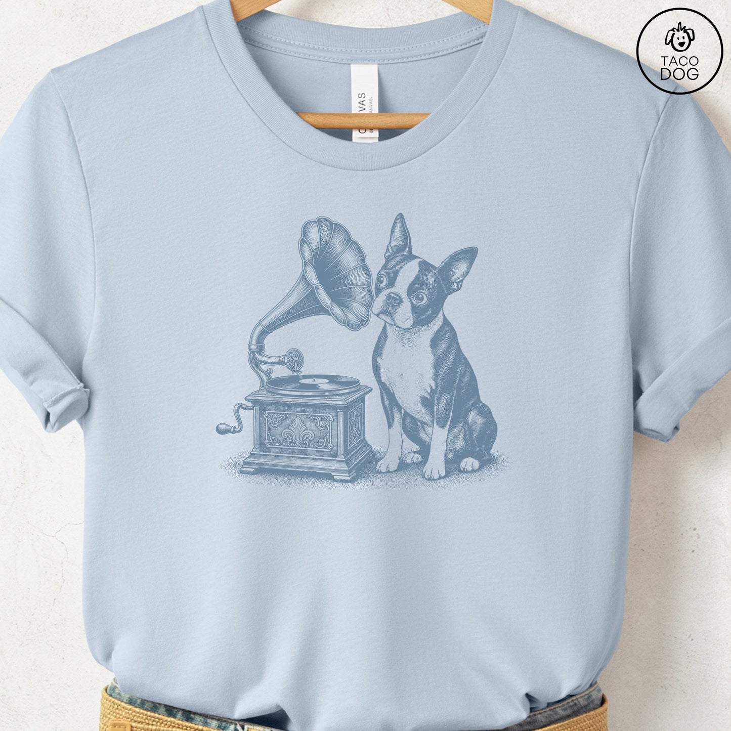Boston Terrier Gramophone T-Shirt