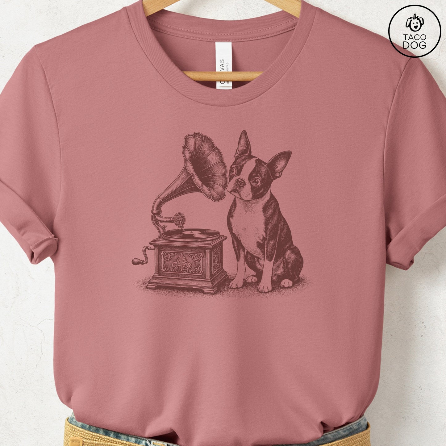 Boston Terrier Gramophone T-Shirt