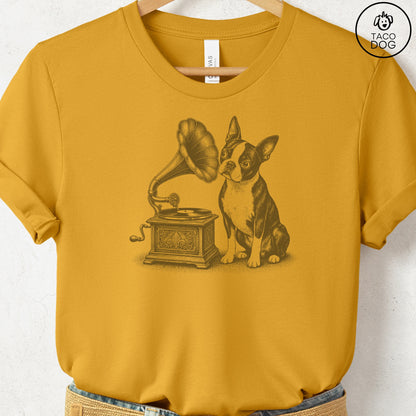 Boston Terrier Gramophone T-Shirt