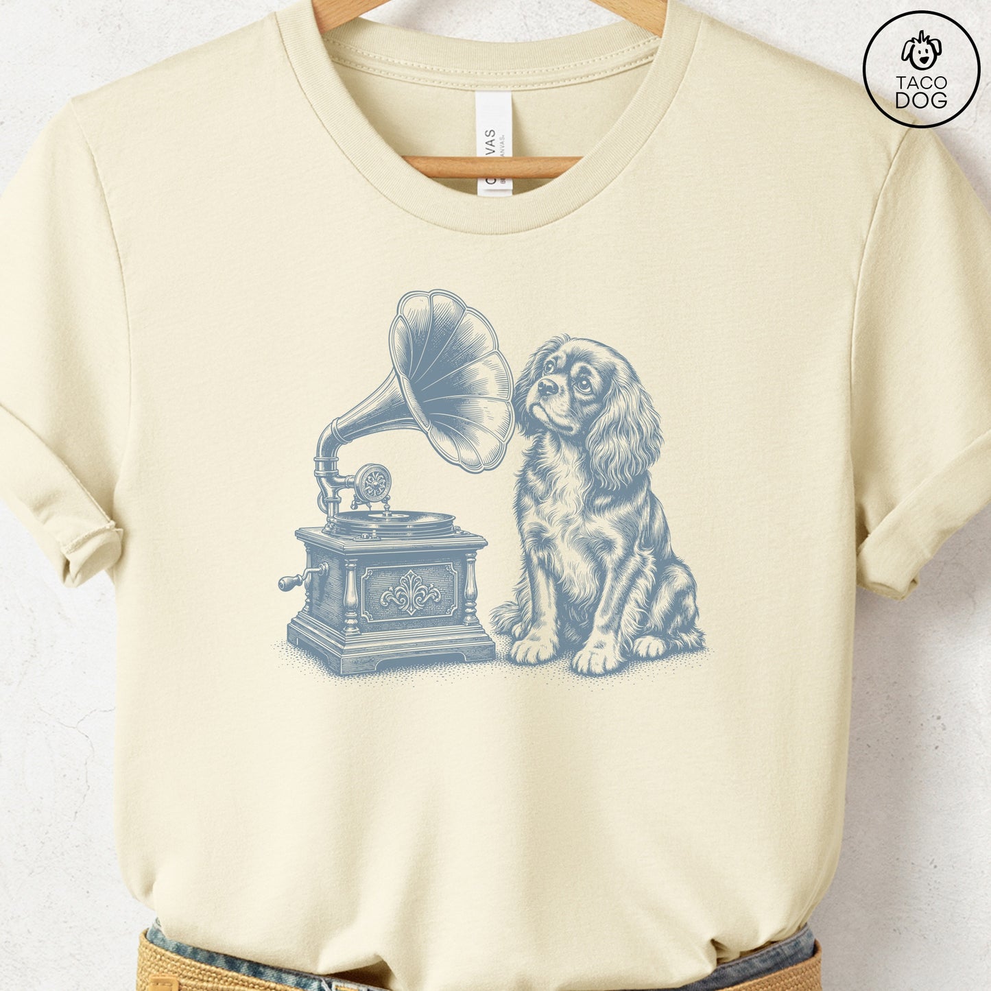 Cavalier King Charles Spaniel Gramophone T-Shirt