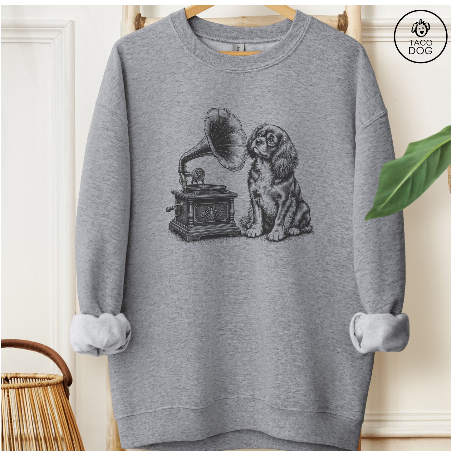 Cavalier King Charles Spaniel Gramophone Sweatshirt