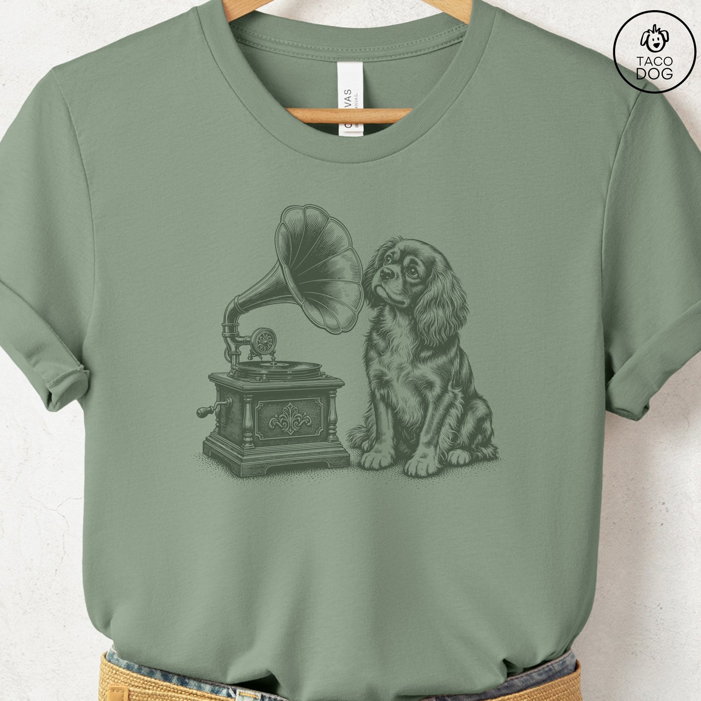 Cavalier King Charles Spaniel Gramophone T-Shirt