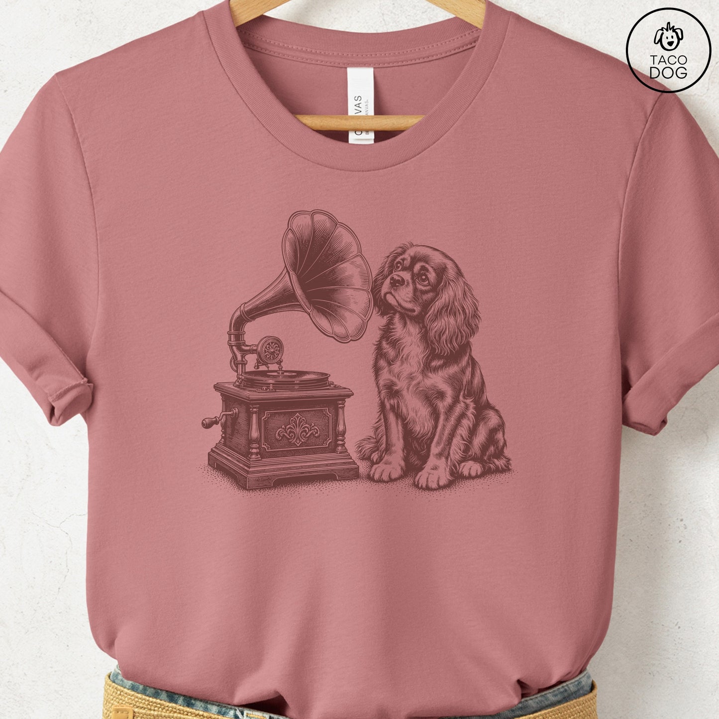 Cavalier King Charles Spaniel Gramophone T-Shirt