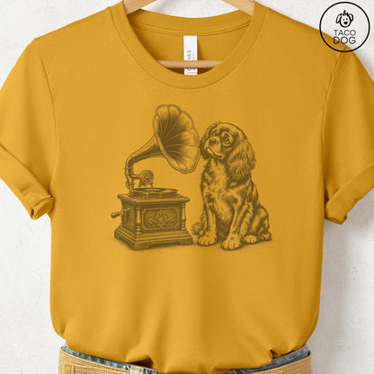 Cavalier King Charles Spaniel Gramophone T-Shirt
