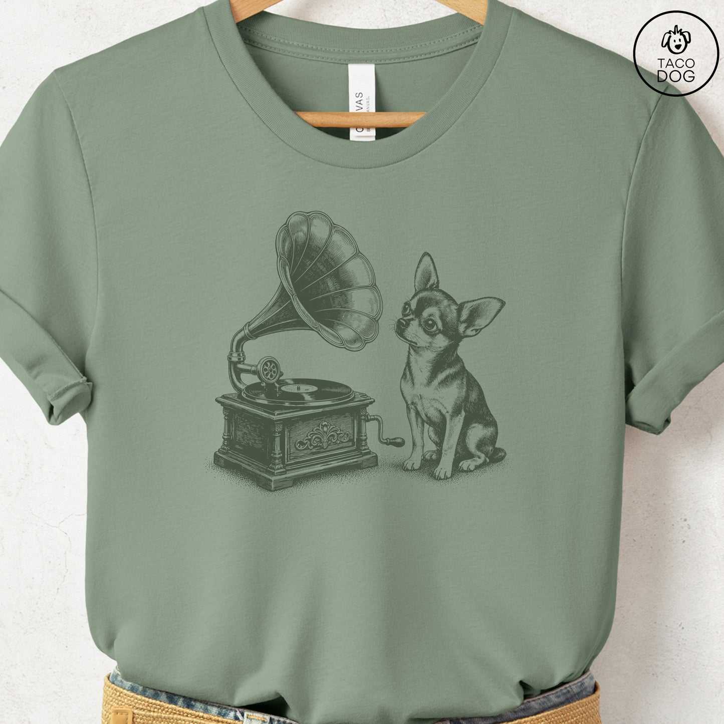 Chihuahua Gramophone T-Shirt