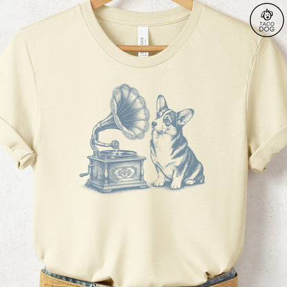 Corgi Gramophone T-Shirt