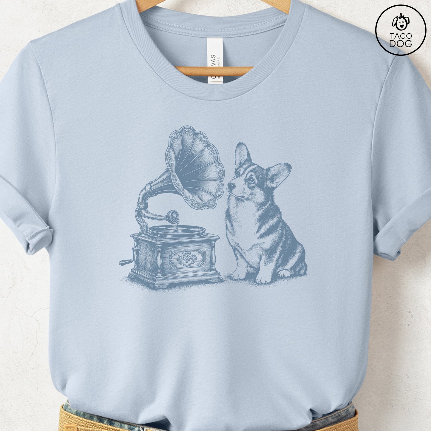 Corgi Gramophone T-Shirt