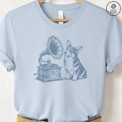 Corgi Gramophone T-Shirt