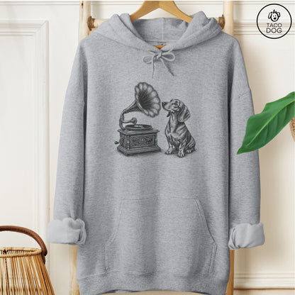 Dachshund Gramophone Hoodie