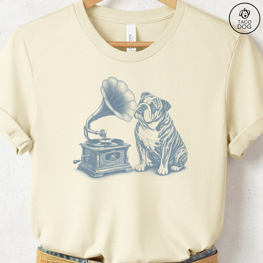 English Bulldog Gramophone T-Shirt