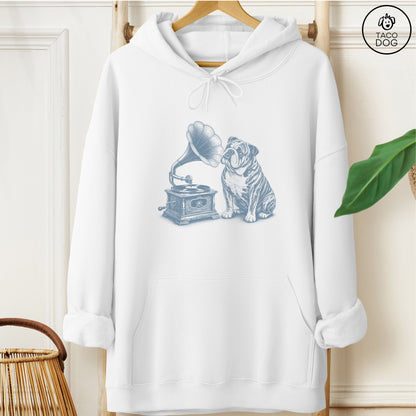 English Bulldog Gramophone Hoodie