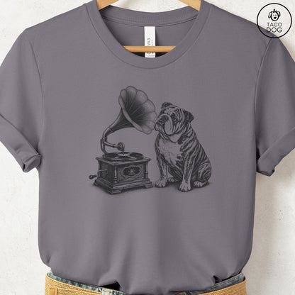 English Bulldog Gramophone T-Shirt