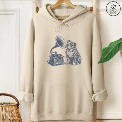 English Bulldog Gramophone Hoodie