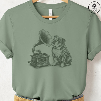 English Bulldog Gramophone T-Shirt