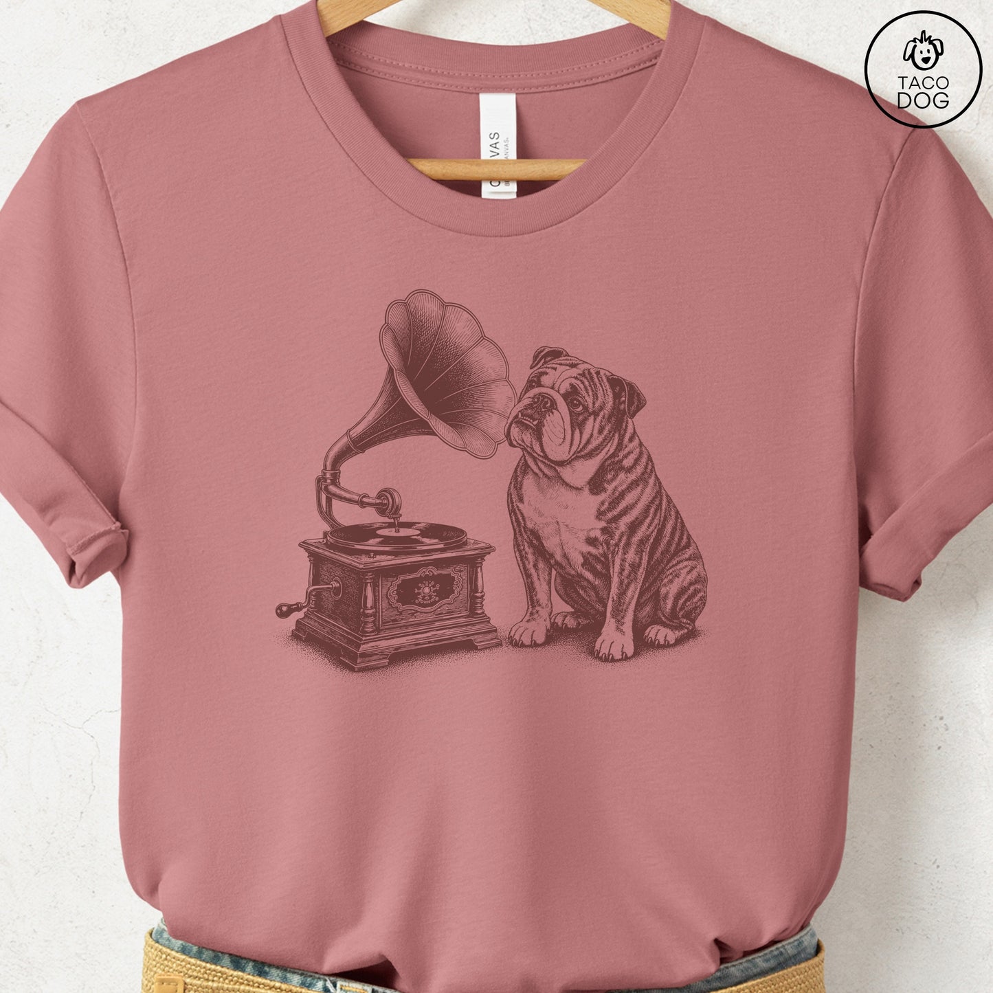 English Bulldog Gramophone T-Shirt