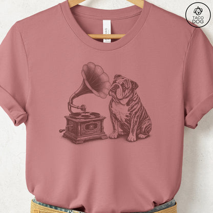 English Bulldog Gramophone T-Shirt