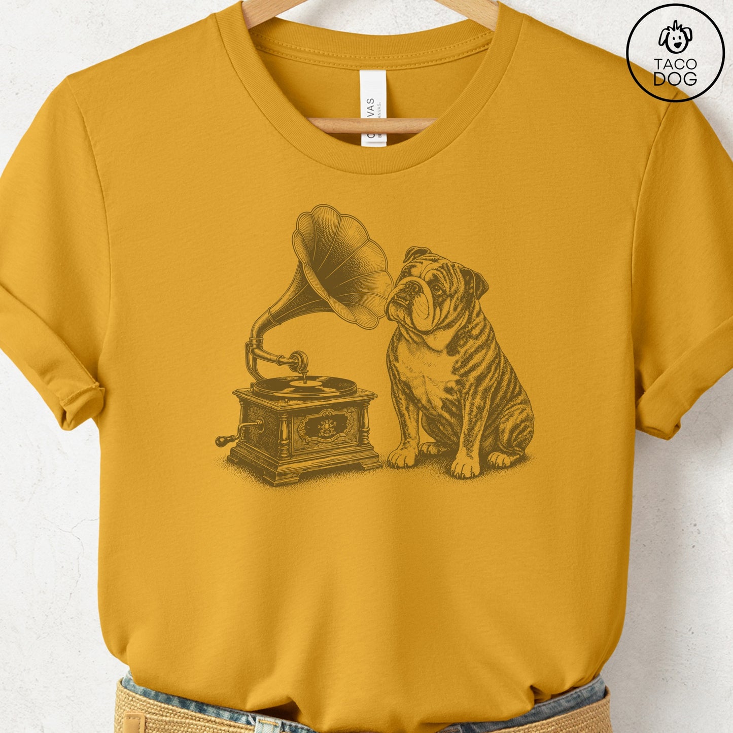 English Bulldog Gramophone T-Shirt