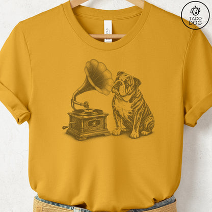 English Bulldog Gramophone T-Shirt