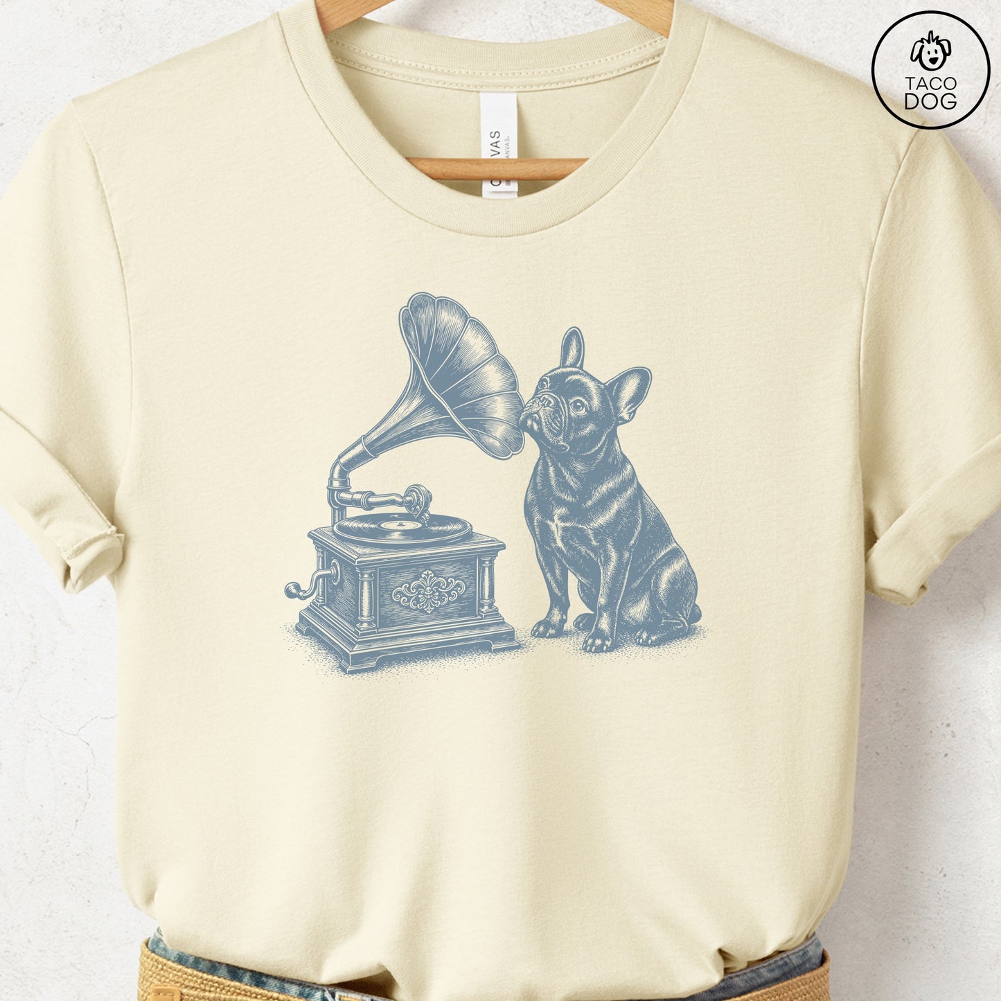 French Bulldog Frenchie Gramophone T-Shirt