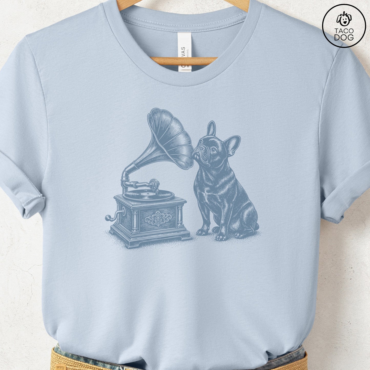 French Bulldog Frenchie Gramophone T-Shirt