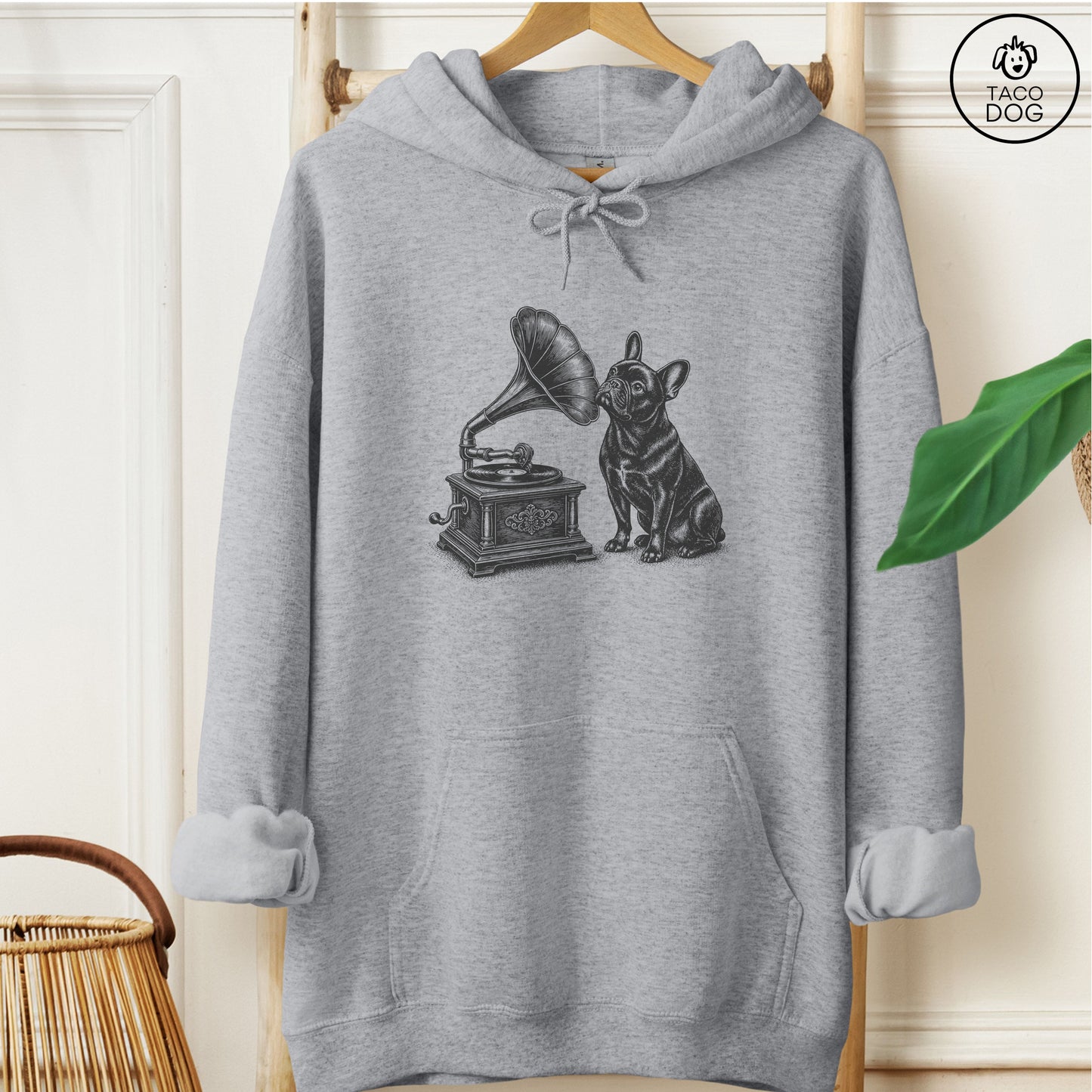 French Bulldog Frenchie Gramophone Hoodie