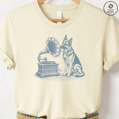 German Shepherd Gramophone T-Shirt