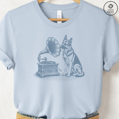 German Shepherd Gramophone T-Shirt