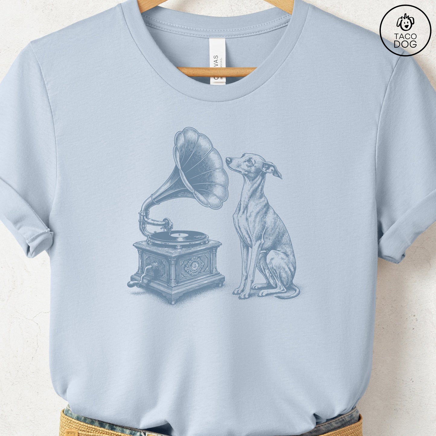 Italian Greyhound Whippet Gramophone T-Shirt