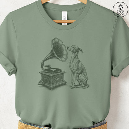 Italian Greyhound Whippet Gramophone T-Shirt