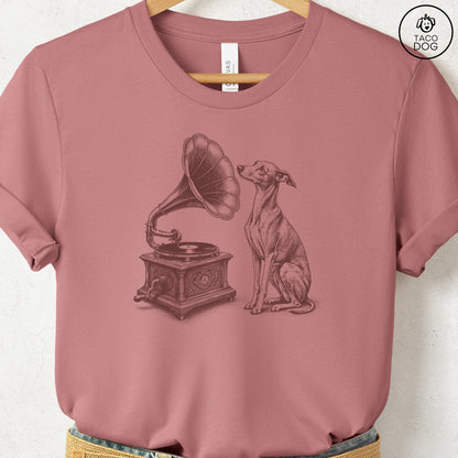 Italian Greyhound Whippet Gramophone T-Shirt