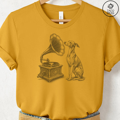 Italian Greyhound Whippet Gramophone T-Shirt