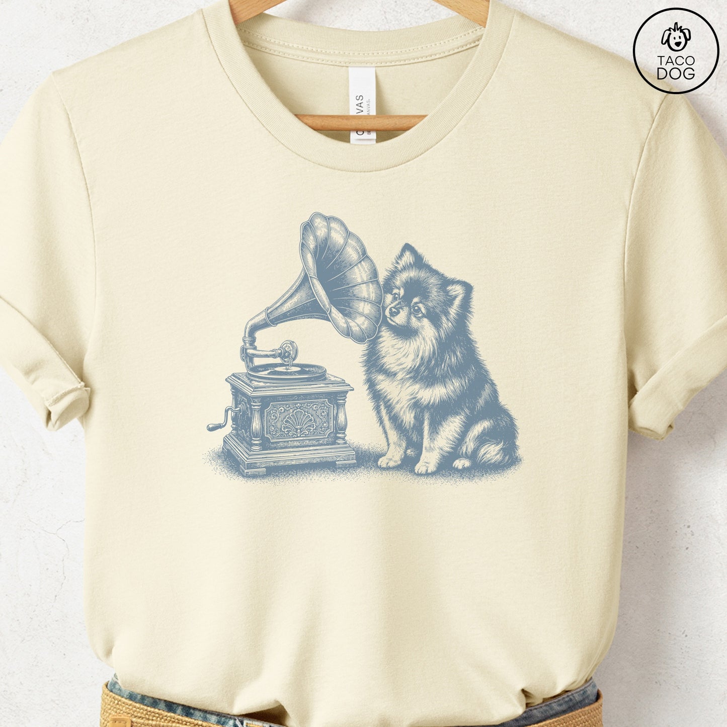 Pomeranian Gramophone T-Shirt