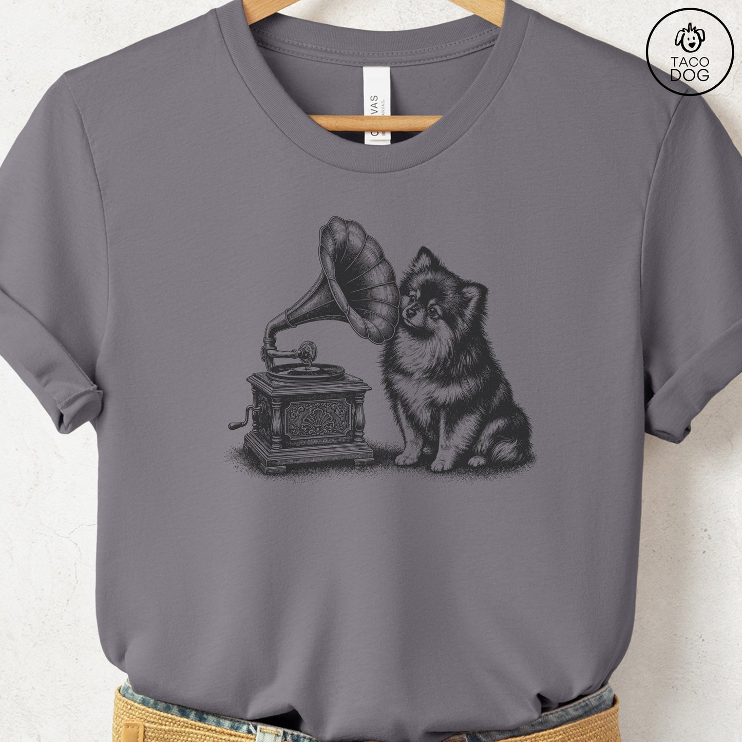 Pomeranian Gramophone T-Shirt