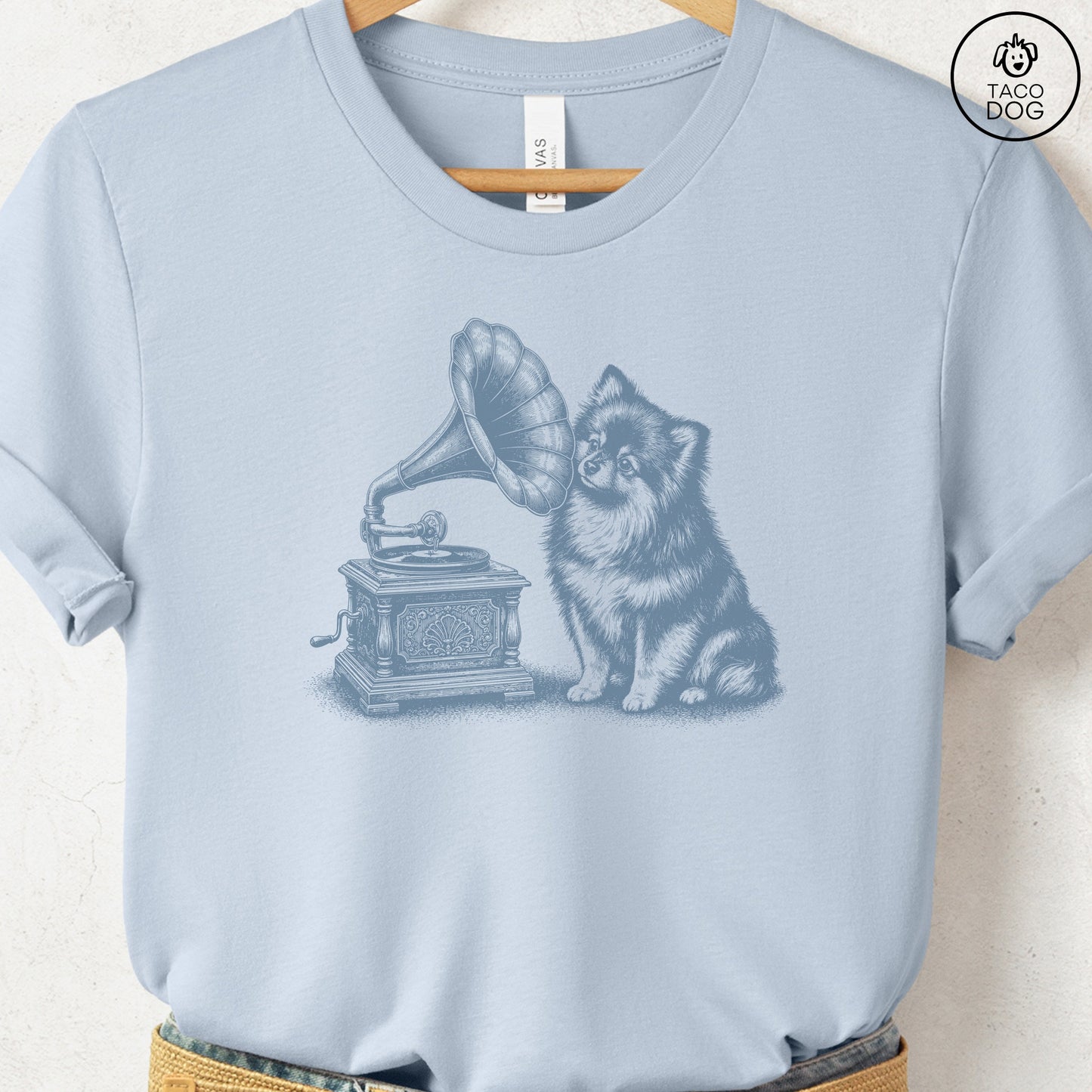 Pomeranian Gramophone T-Shirt