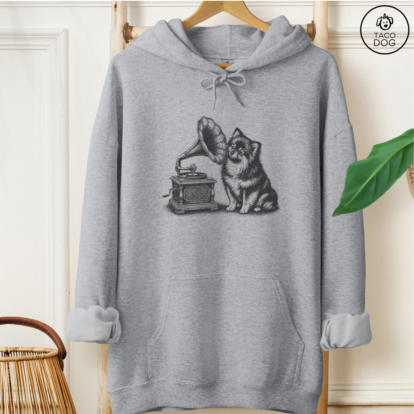 Pomeranian Gramophone Hoodie