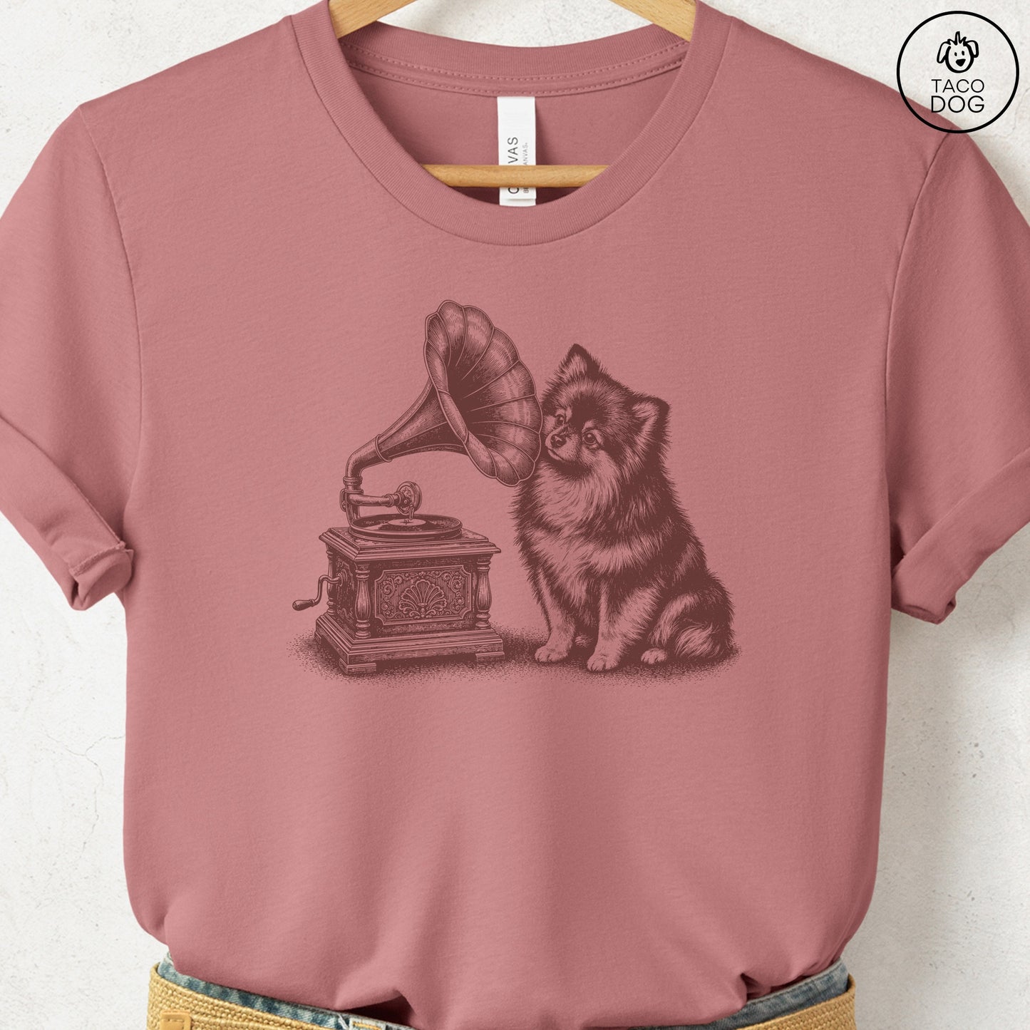 Pomeranian Gramophone T-Shirt