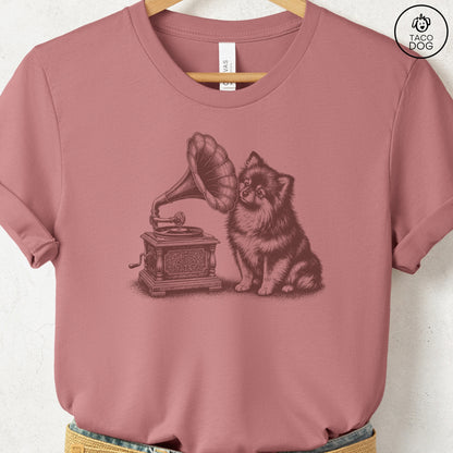 Pomeranian Gramophone T-Shirt