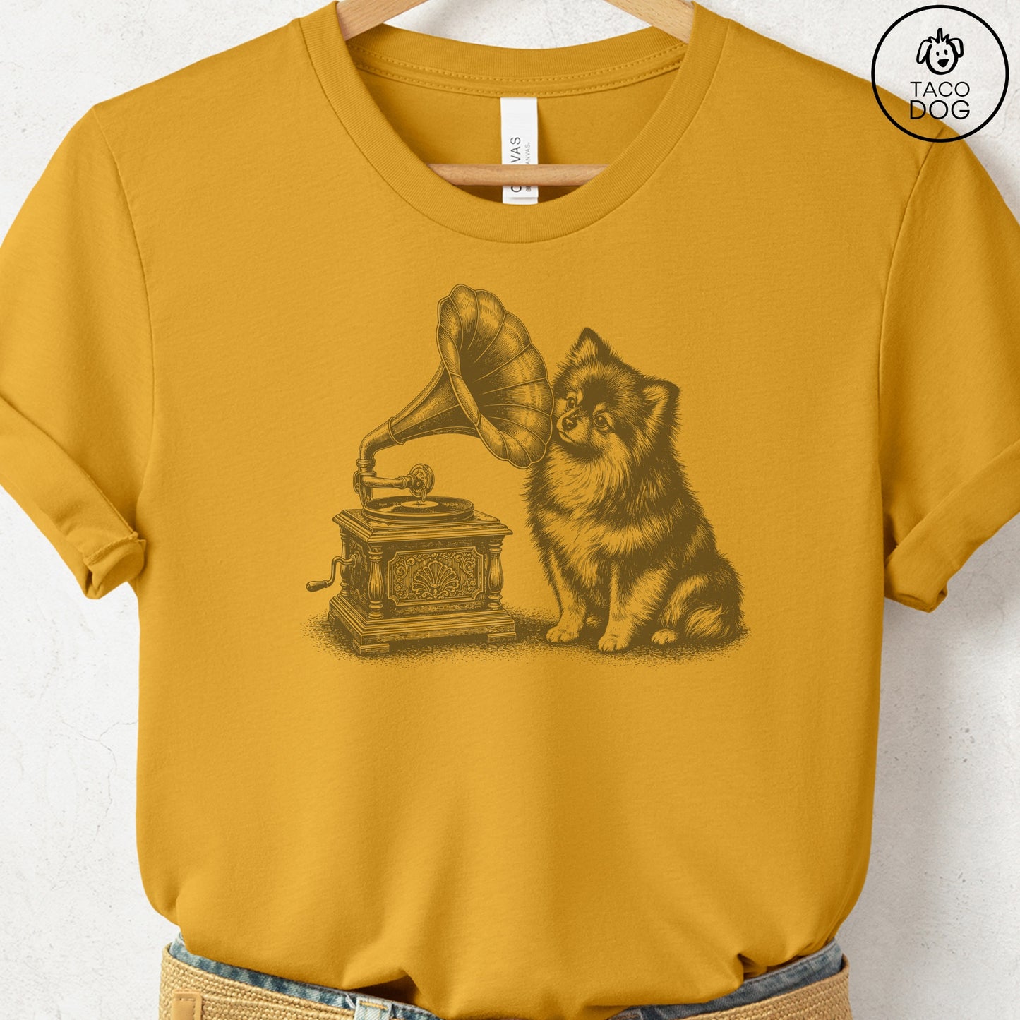 Pomeranian Gramophone T-Shirt