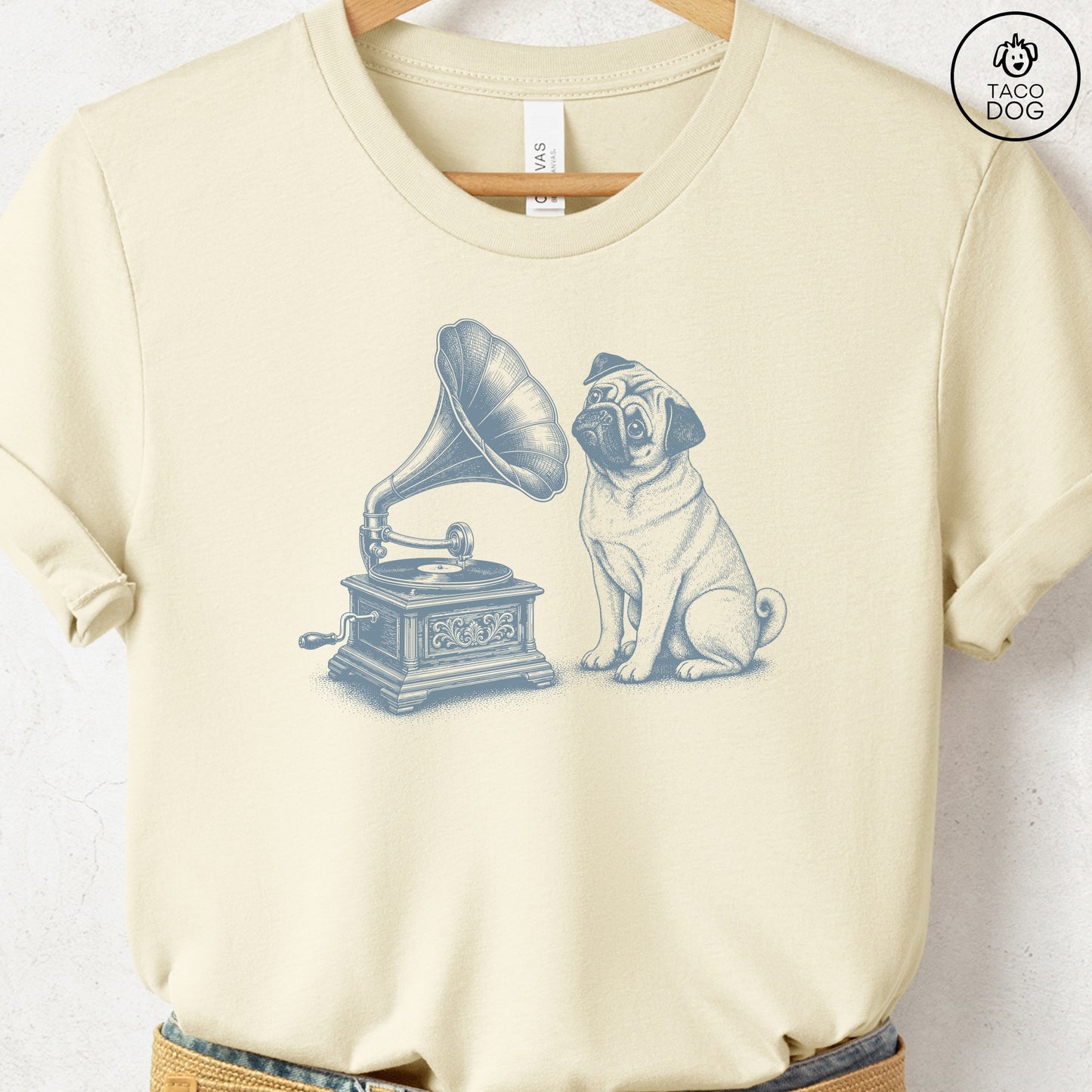 Pug Gramophone T-Shirt